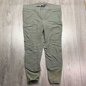 Horze Breeches Women's 36 Full Seat Equestrian Riding Pants Green Nylon‎